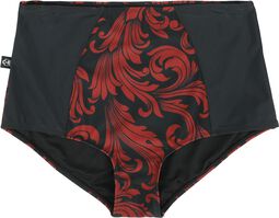 High Waist Bikini Bottoms with Ornaments, Black Premium by EMP, Slip bikini