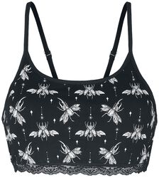 Bustier with flying beetle print