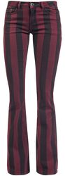 Grace - Black/Red Striped Trousers, Gothicana by EMP, Pantaloni