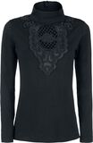 Crocheted Detail Longsleeve, Gothicana by EMP, Maglia Maniche Lunghe