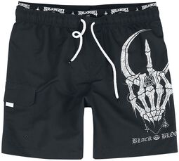 Swim Shorts With Moon and Skull Hand, Gothicana by EMP, Bermuda