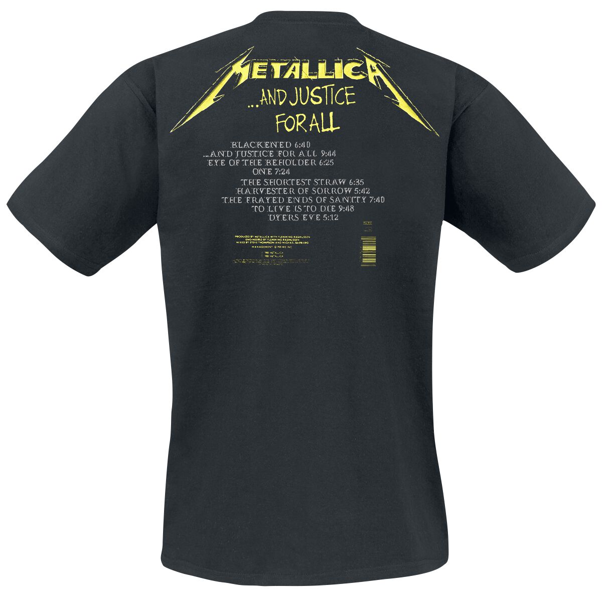 And Justice For All Tracklist Metallica T-Shirt EMP