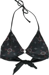 Bikini Top With Celtic Prints, Black Premium by EMP, Reggiseno bikini