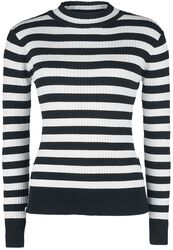 Menace White and Black Stripe Sweater, Jawbreaker, Maglione