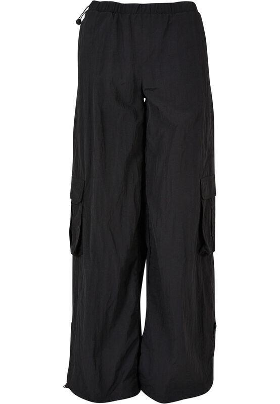 Ladies’ wide crinkle nylon cargo trousers