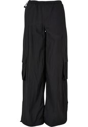 Ladies’ wide crinkle nylon cargo trousers, Urban Classics, Pantaloni modello cargo