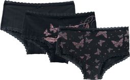 Set of three pairs of underwear with butterfly print, Full Volume by EMP, Abbigliamento intimo