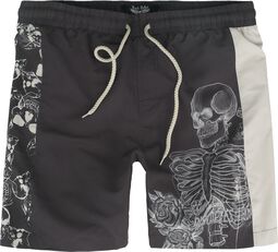 swim shorts with skeleton print, Rock Rebel by EMP, Bermuda