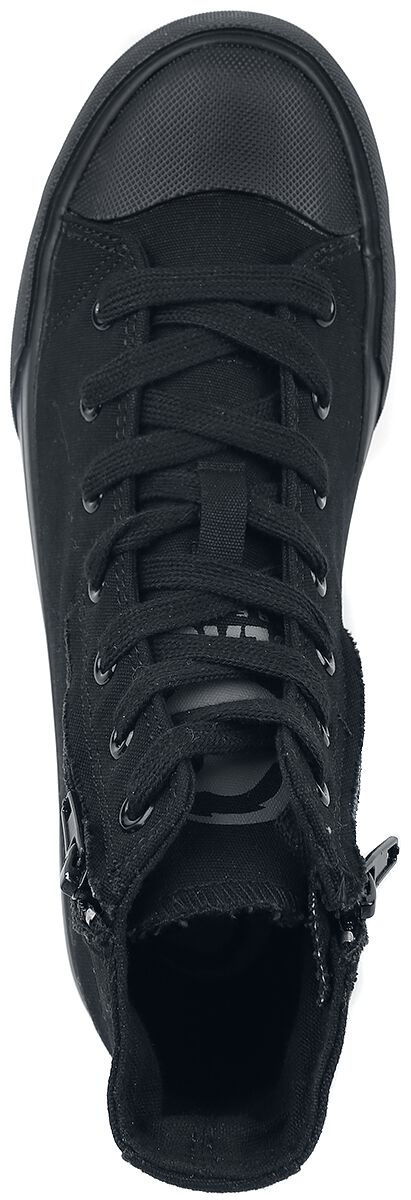 Black Premium By EMP - Sneakers Unisex Nere Con Rivetti - Tessuto, Allacciatura 7 Fori - Scarpe Rock Per Appassionati Di Musica - 3