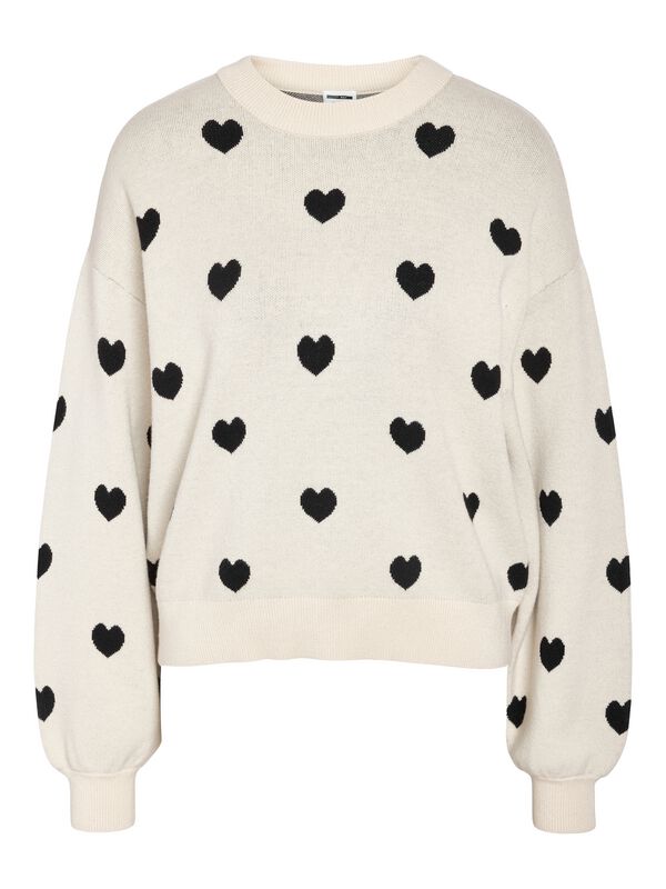 Noisy May NMMAYSA O NECK - Jumper - eggnog/off-white