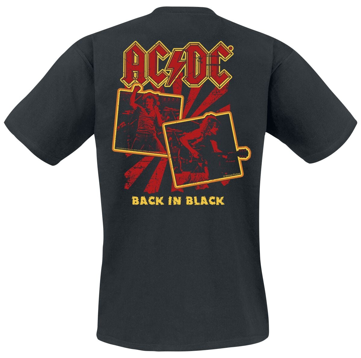 AC/DC T-shirt Uomo 'Fuoco E Corna', 100% Cotone, Ufficiale, Nera