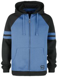 Black/blue zip hoodie, RED by EMP, Felpa jogging