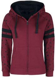 Zip hoodie with black stars, RED by EMP, Felpa jogging