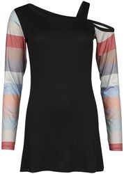 Long-sleeved top with cold shoulder, RED by EMP, Maglia Maniche Lunghe
