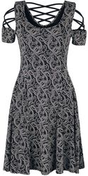 Dress with Lacing and Celtic-Style Print, Black Premium by EMP, Miniabito