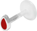 Push-fit Micro Labret Red Teardrop, Bioplast®, 150