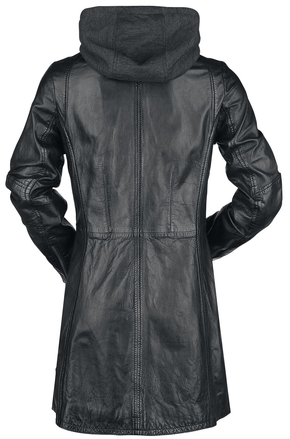 Gipsy GGJandra Lamas Cappotto Di Pelle Donna Nero - Giubbotto Basic Con Cappuccio