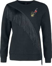 Jumper with fringes and embroidery, RED by EMP, Felpa