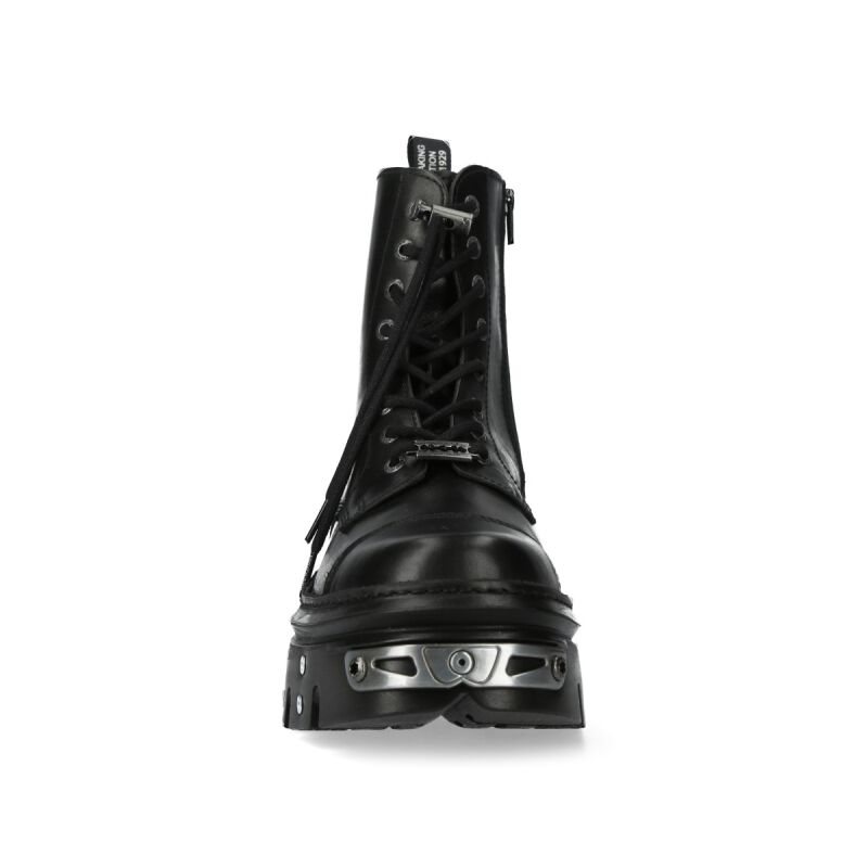 New Rock M-wall083c-s5 Lace-up Platform Boots In Black
