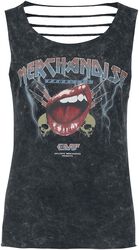 Vest top with band-shirt-look print, EMP Stage Collection, Top
