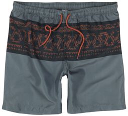 Swim Shorts With Graphic Design, RED by EMP, Bermuda