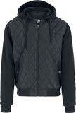 Hooded Diamond Quilt Nylon Jacket, Urban Classics, Felpa jogging