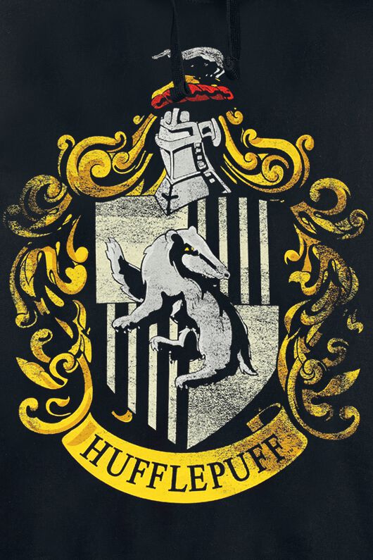 F4NT4STIC HARRY POTTER HUFFLEPUFF SEAL - Felpa con cappuccio - black