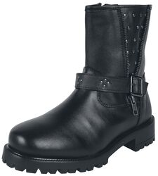 Biker boots with zip and strap, Black Premium by EMP, Stivali modello Biker