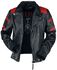 Black/Red Leather Biker Jacket