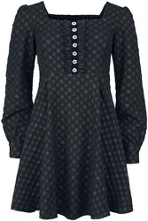 Short dress with floral border, Black Premium by EMP, Miniabito