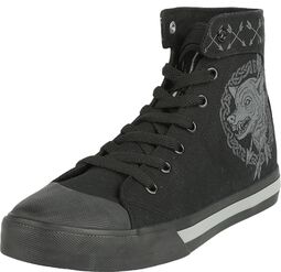 Sneaker with Wolf an Arrow Print, Black Premium by EMP, Sneakers alte