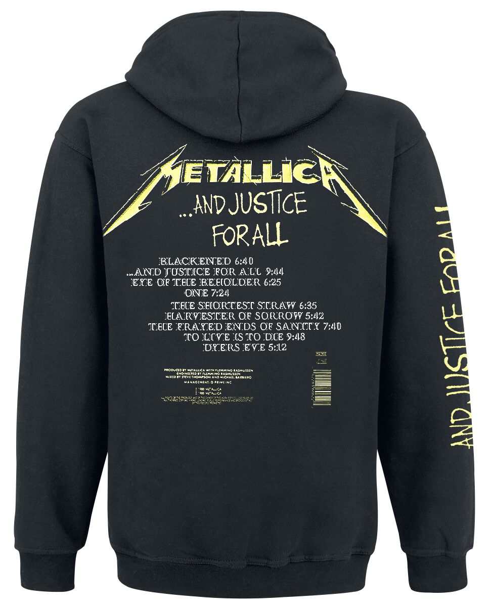 Felpa Con Cappuccio Metallica Ufficiale 'And Justice For All' | Taglia XL | Nuova - 2