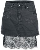 Denim Skirt With Lace, Fashion Victim, Minigonna