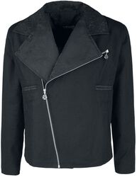 Biker-style between-seasons jacket with brocade detailing