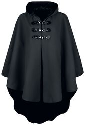 Black cape with hood, Gothicana by EMP, Mantello