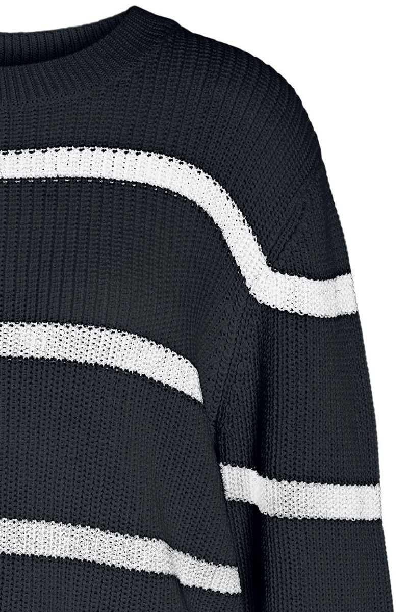 ONLY ONLBILLIE LIFE STRIPE O-NECK - Maglione - black/cloud dancer/nero