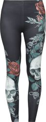 leggings with skull and roses print, Rock Rebel by EMP, Leggings