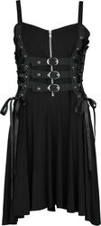 Short Dress With Lacing and Straps, Gothicana by EMP, Abito media lunghezza