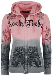 Hooded jacket with rhinestone details and print, Rock Rebel by EMP, Felpa jogging