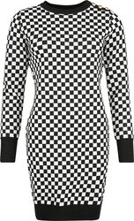 Chess square monochrome knitted dress, QED London, Miniabito