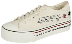 Rock Rebel X Route 66 - White Sneakers with Platform Sole, Rock Rebel by EMP, Sneaker