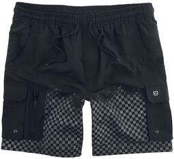 Swimshorts with Chessboard Print, RED by EMP, Bermuda