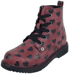 Kids' Boots with Heart Print, Rock Rebel by EMP, Stivali ragazzi