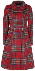 Margaret Red Plaid Coat with Removable Bow, Voodoo Vixen, Cappotti