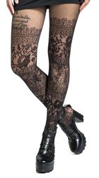 Vintage black lace tights, Pamela Mann, Collant