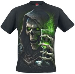 T-shirt Uomo Teschio Vichingo 'Life Is A Game' Nera, Scacchi E Teschio - Foto 1