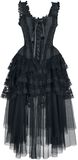 Elaborate Gothic Corset Dress, Gothicana by EMP, Abito media lunghezza