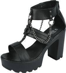 High Heels With Chains And Rivets, Gothicana by EMP, Tacco alto