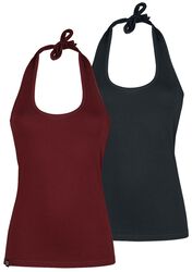 Halterneck Top Double-Pack, RED Premium by EMP, Top collo