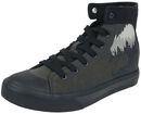 Sneakers with Forest and Wolf Print, Black Premium by EMP, Sneakers alte
